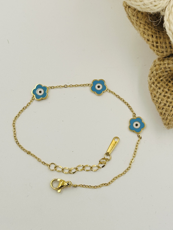 Minimal heart summer flower bracelet