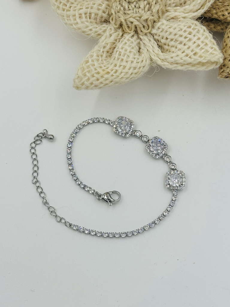 Silver diamond bracelet