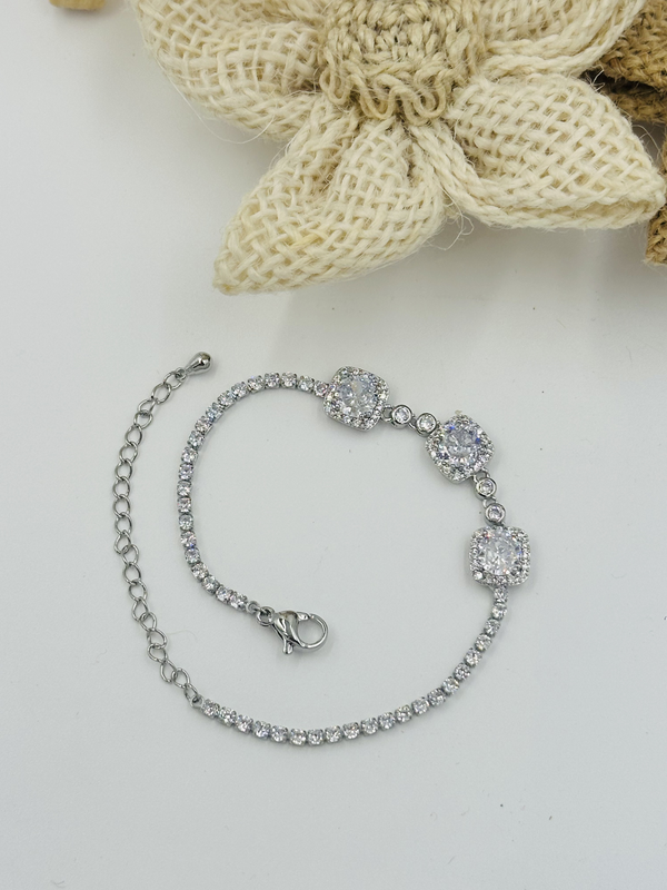 Silver diamond bracelet