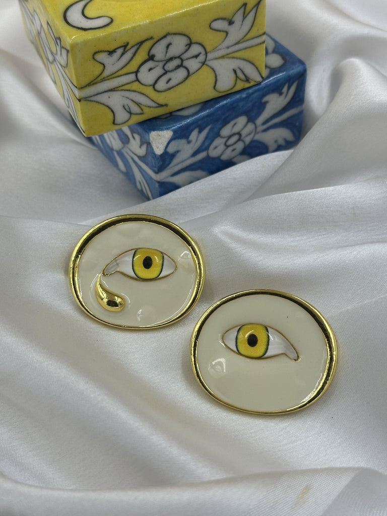 Crazy funky evileye earrings
