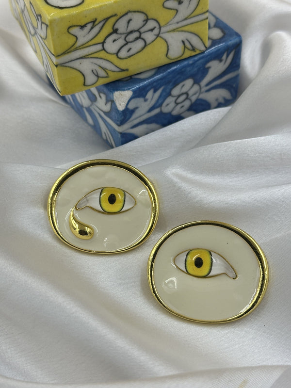 Crazy funky evileye earrings