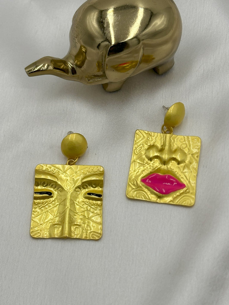 Funky facecard earrings