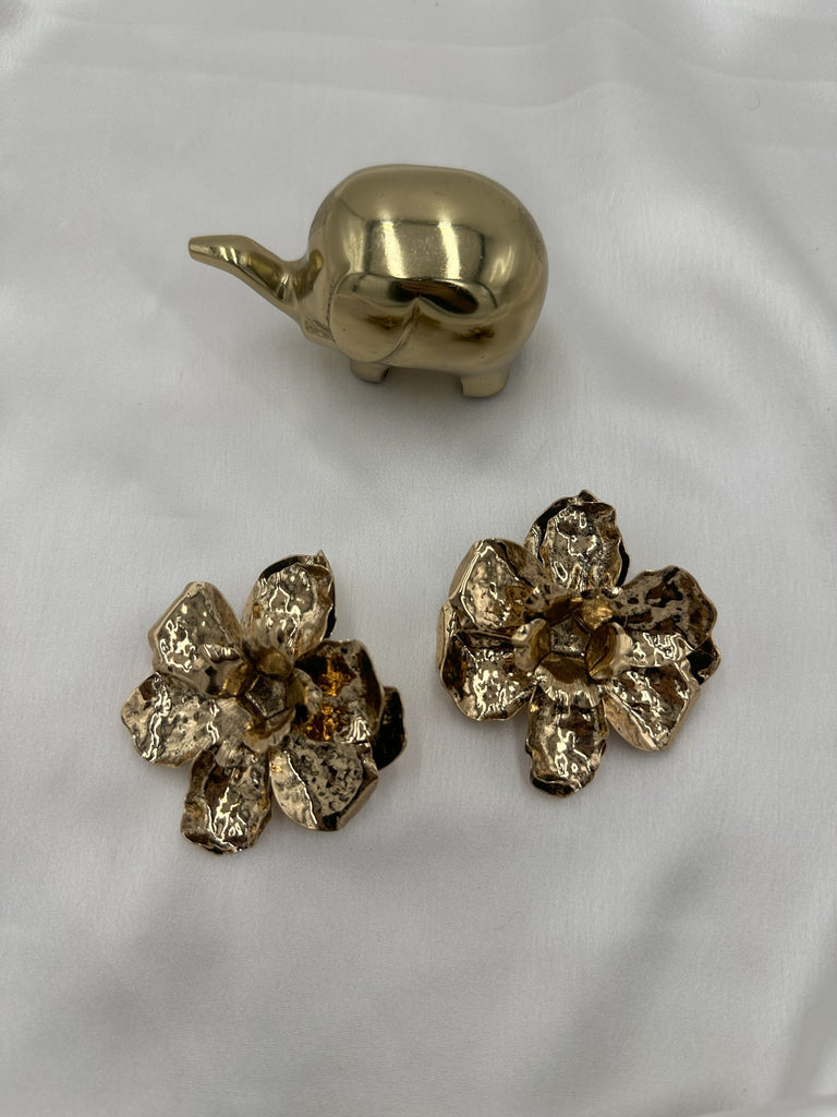 Copper trendy flowral earrings