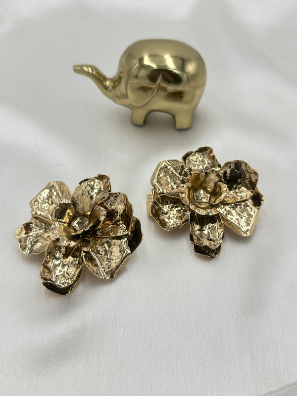 Copper trendy flowral earrings