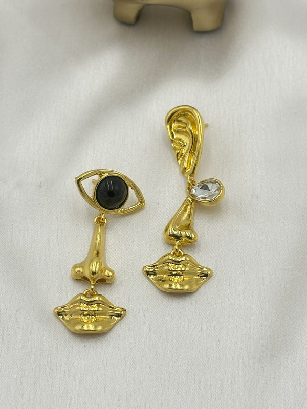 Uneven facecard earrings