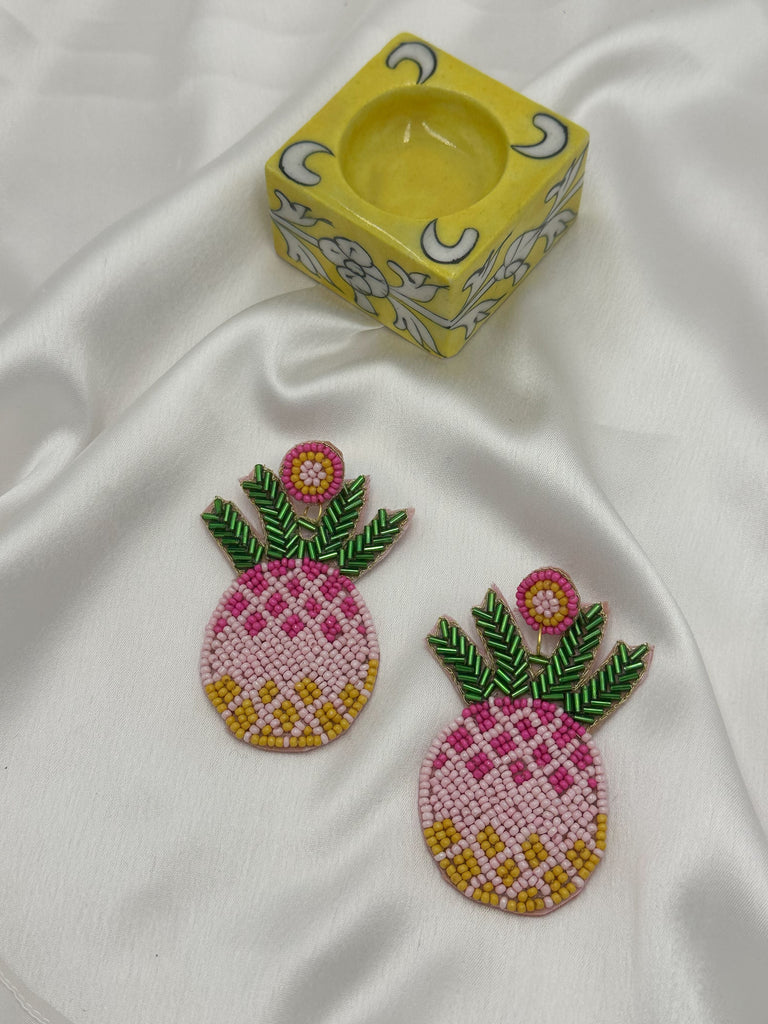 Beaded pineapple earrings