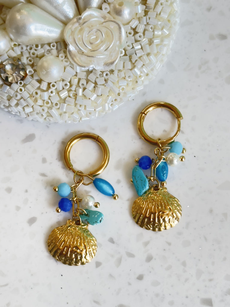 Multicolored sea horse earrings