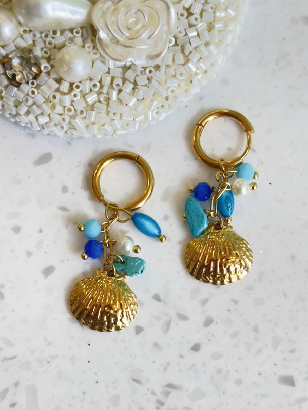 Multicolored sea horse earrings