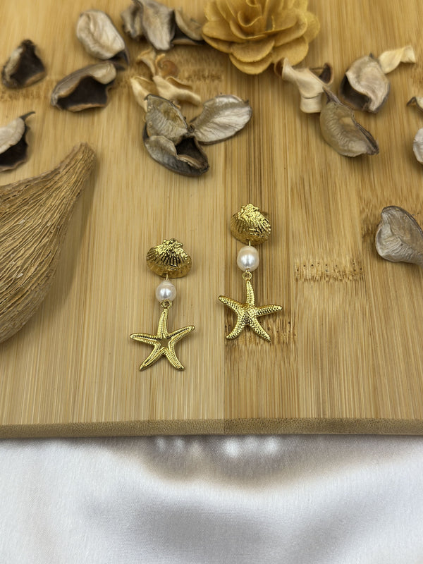 White stone earrings