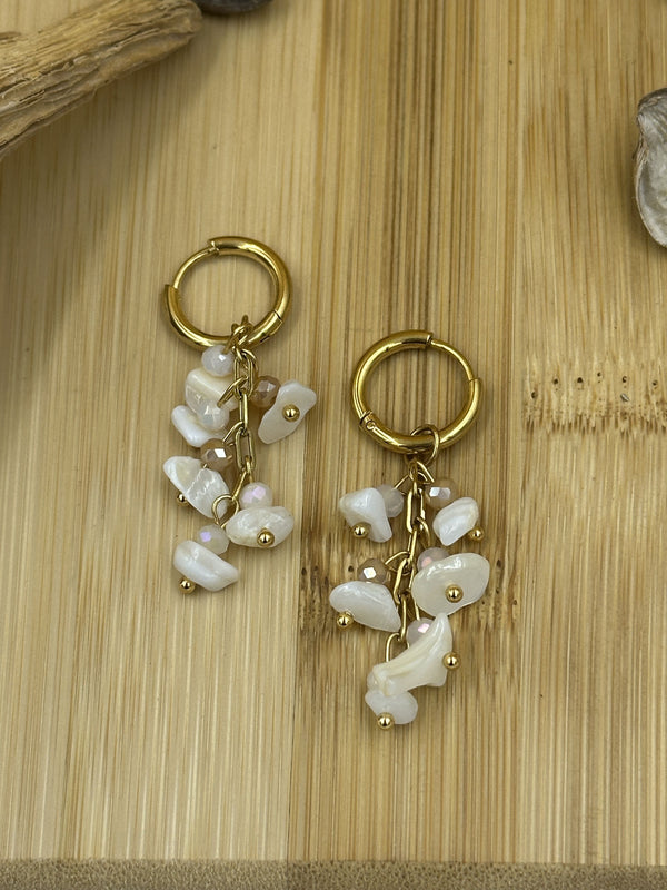 Sea green falling rose earrings