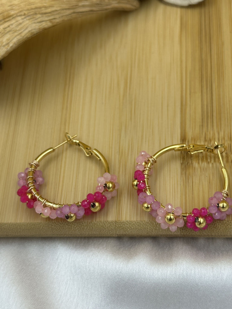 Charcoal black flowral earrings