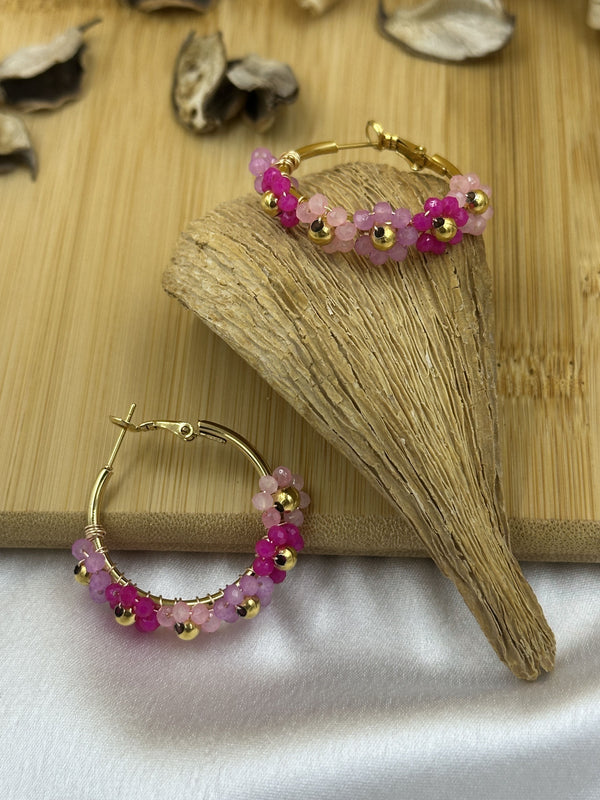 Charcoal black flowral earrings