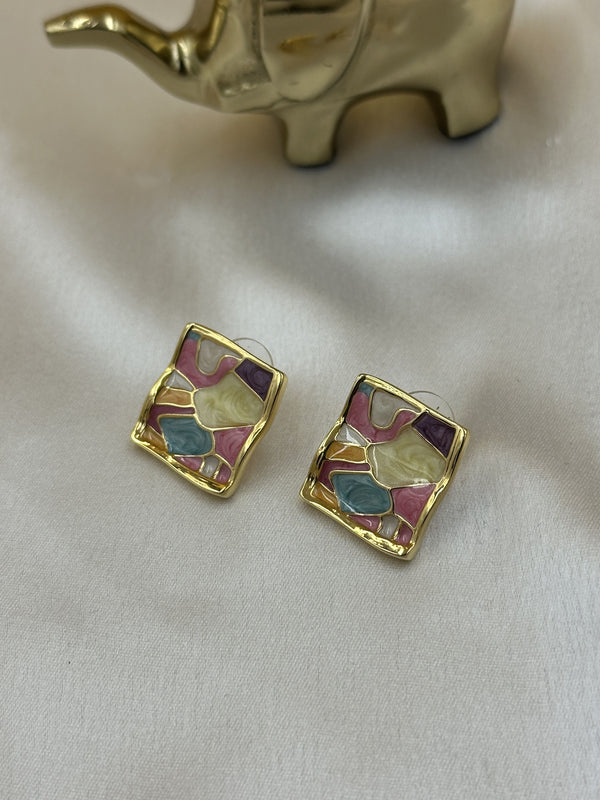 Royal blue flowral rubber studs