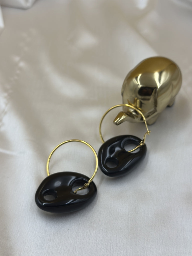 Golden-brown-oval-earrings