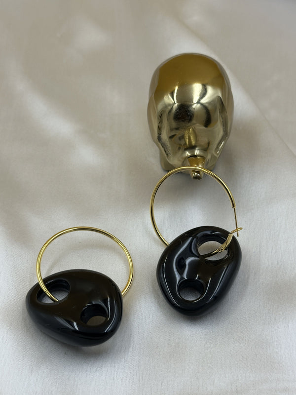 Golden-brown-oval-earrings