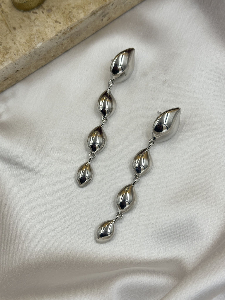 Silver hollow earrings