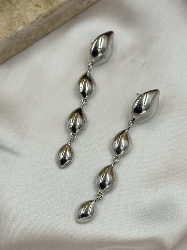 Silver hollow earrings