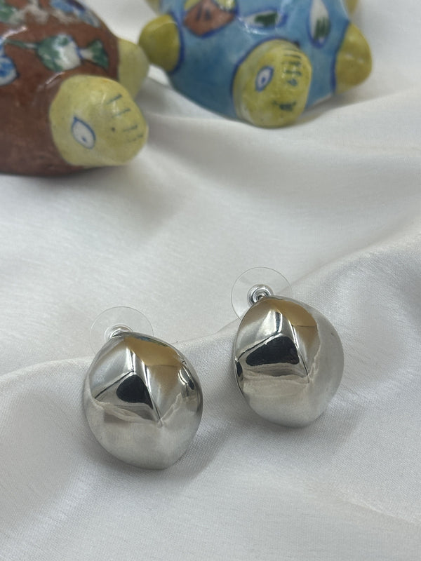 Silver oval studs