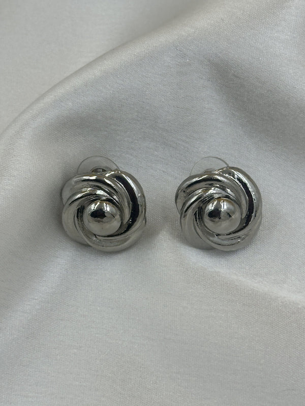Small cookie silver earrings