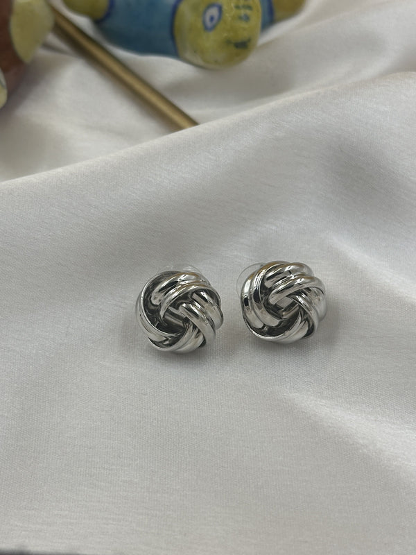 Silver bun earrings