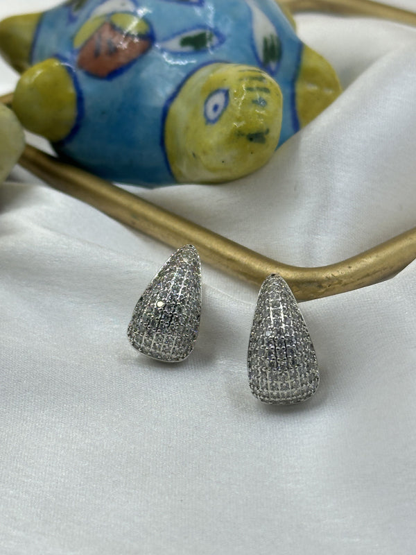 Stone studded oval drops
