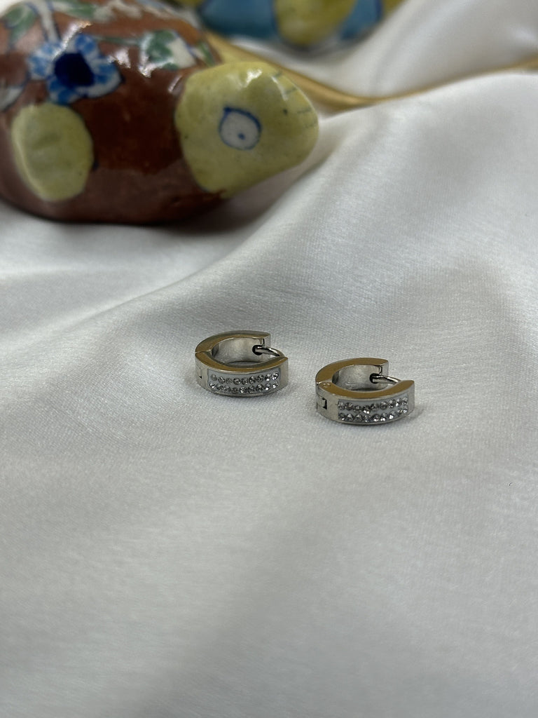 Small silver embedded loops