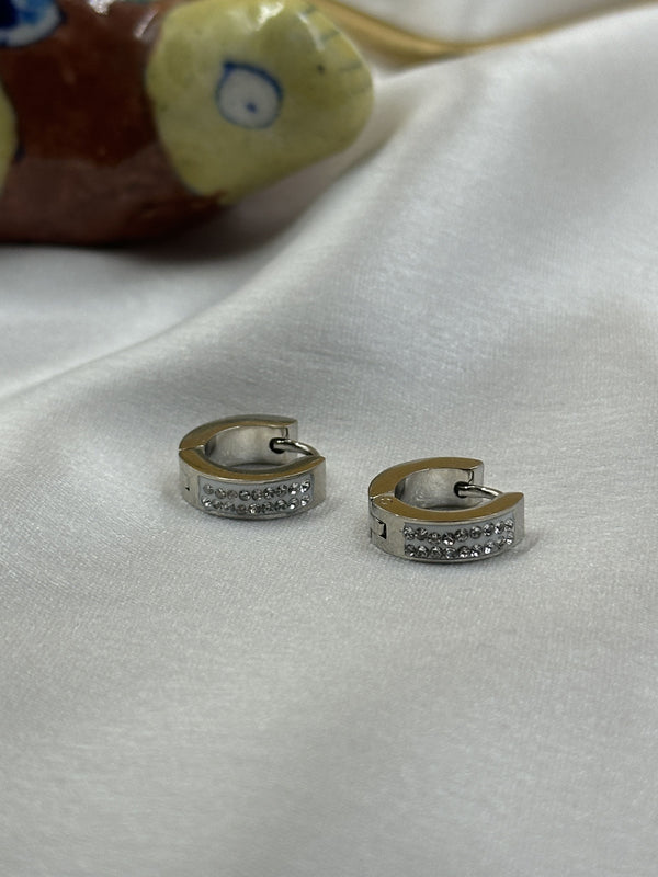 Small silver embedded loops