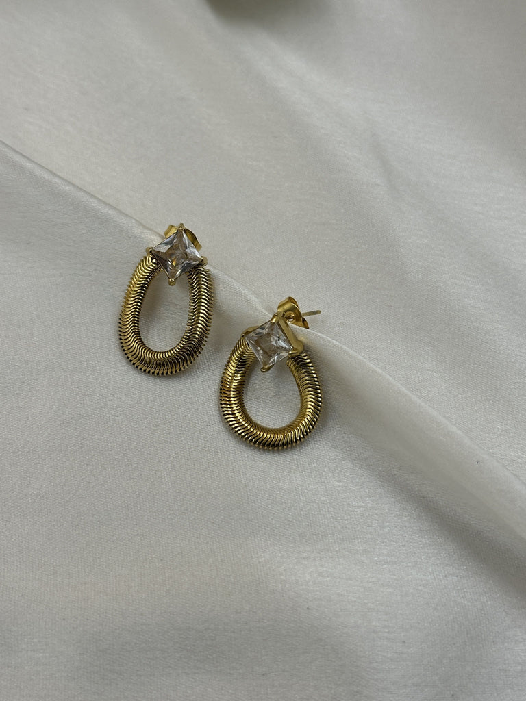 Snake chain hollow earrings