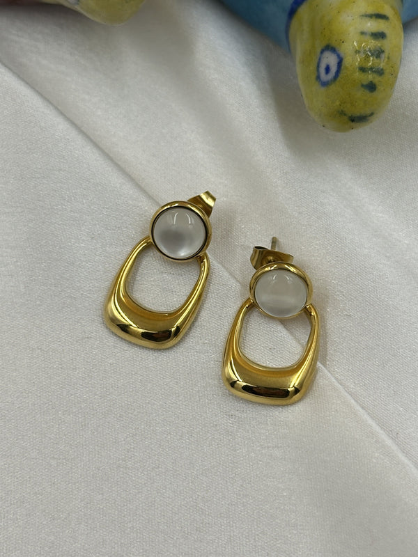 Chunky gold hollow earrings