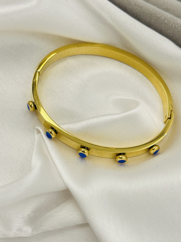 Evil eye gold chunky kada