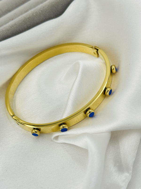 Evil eye gold chunky kada