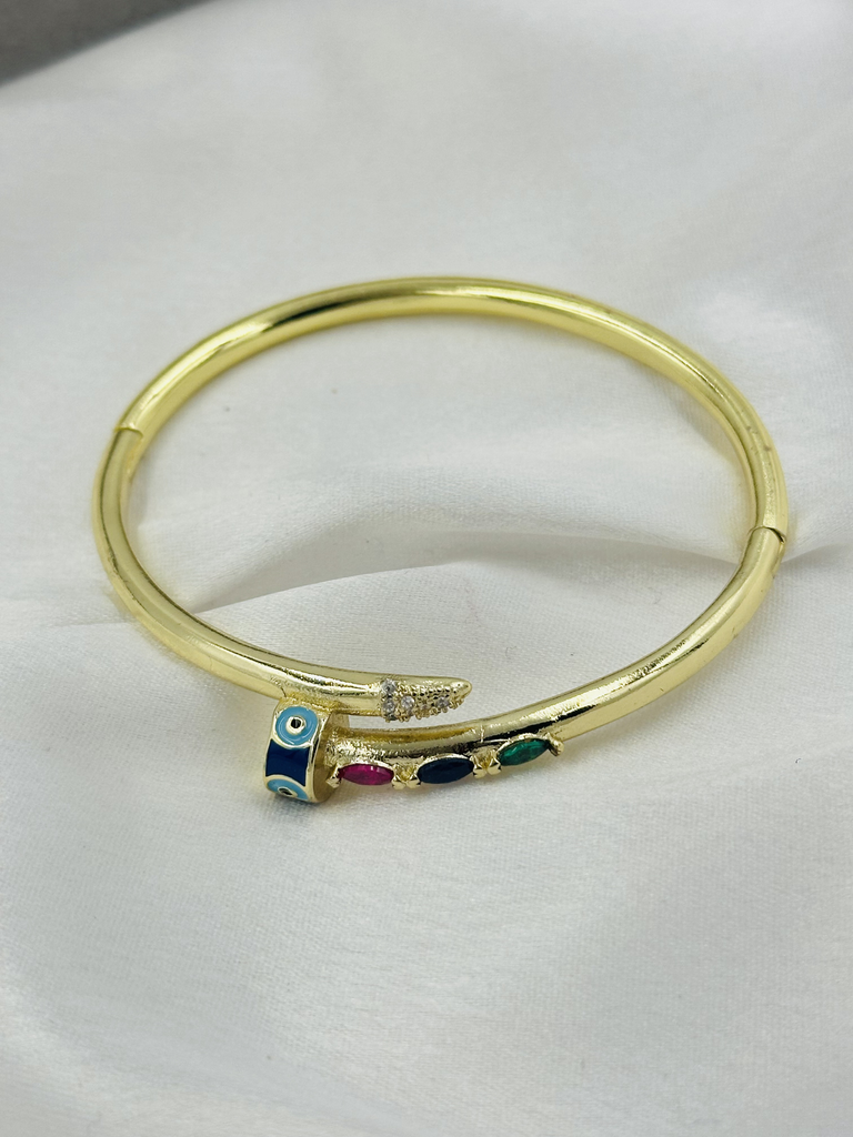 Multicolored nail evil eye kada