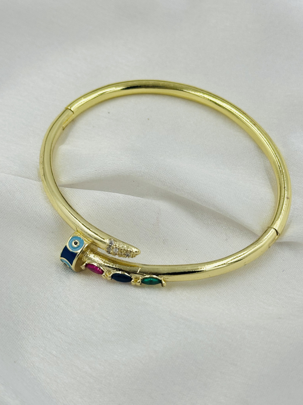 Multicolored nail evil eye kada