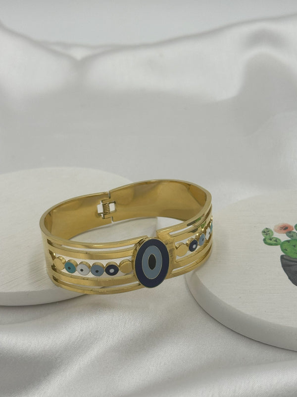 Funky evil eye broad kada