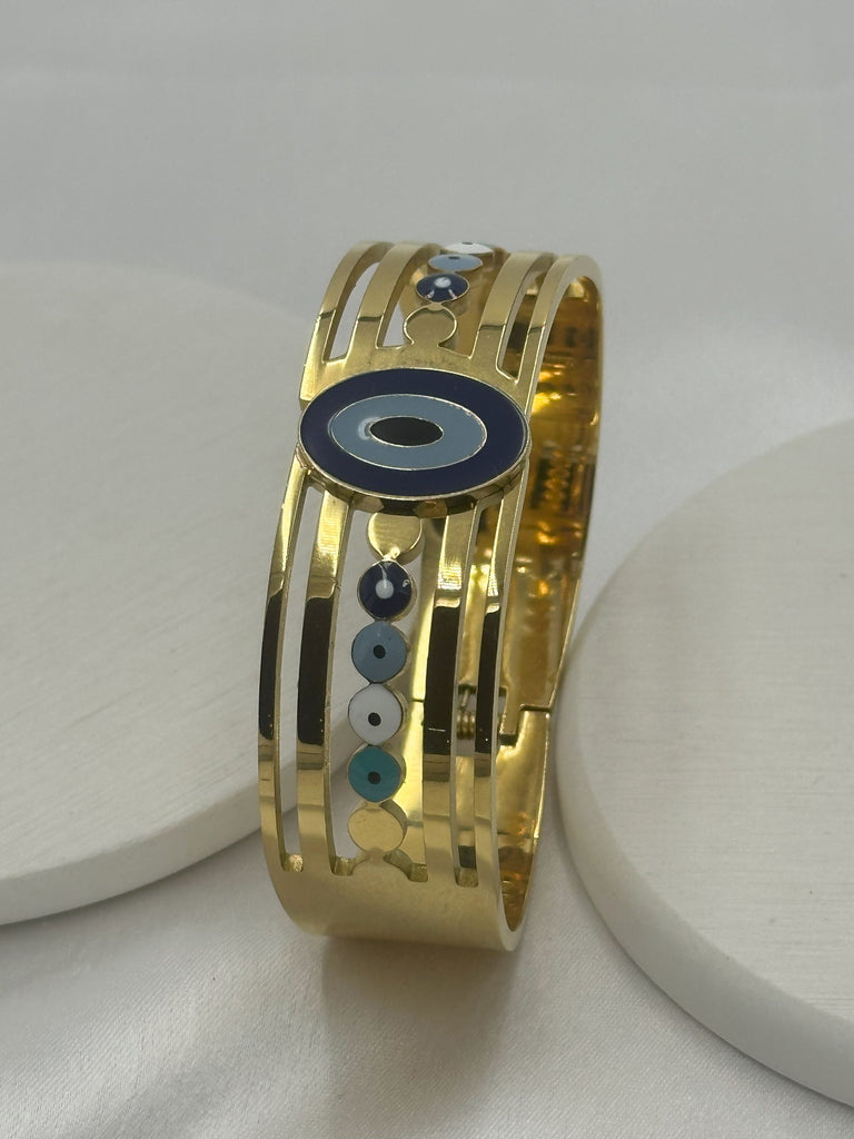 Funky evil eye broad kada
