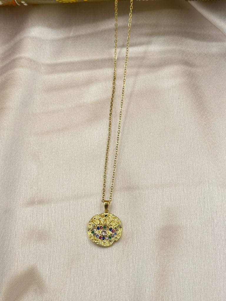 Boho hammered pendant chain
