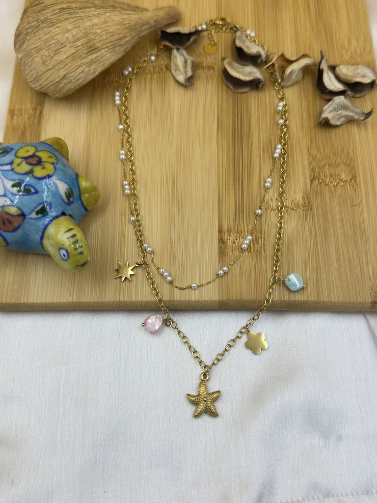 Pastel drop pearl chain