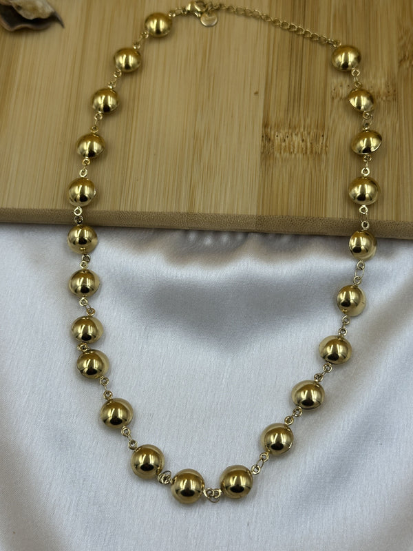 Bubble chunky gold neckline