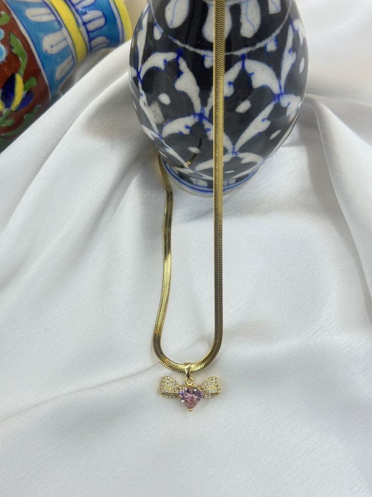 Cute bow snake chain