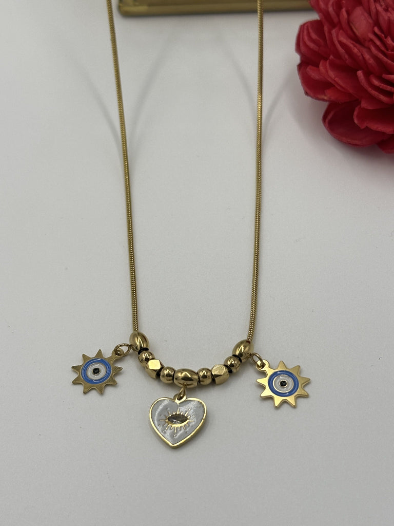 Heart and star charms chain
