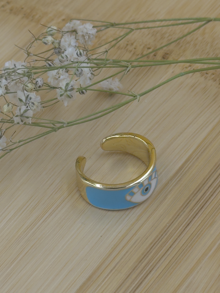 Sky blue evil eye band