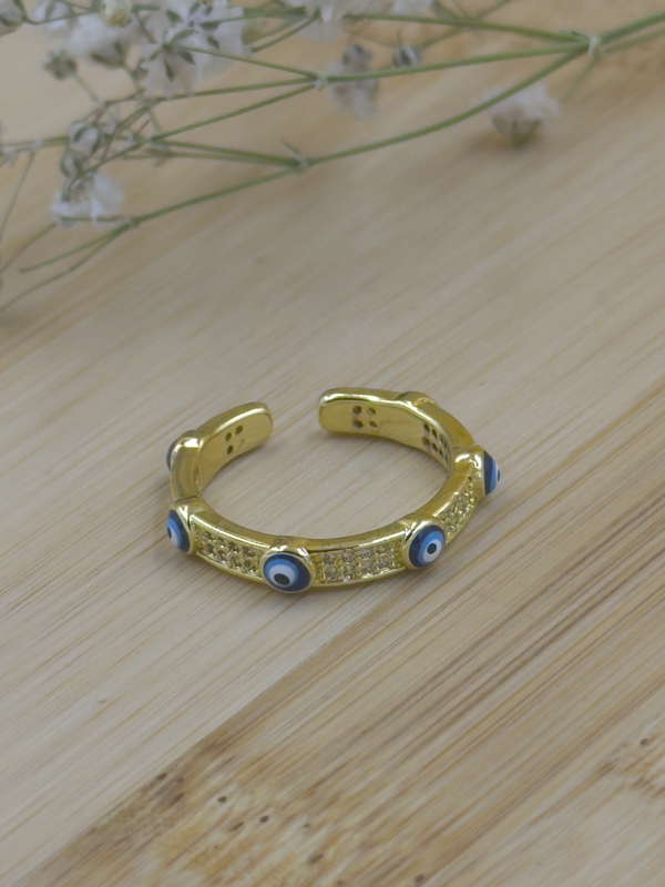 Minimal blue evil eye band