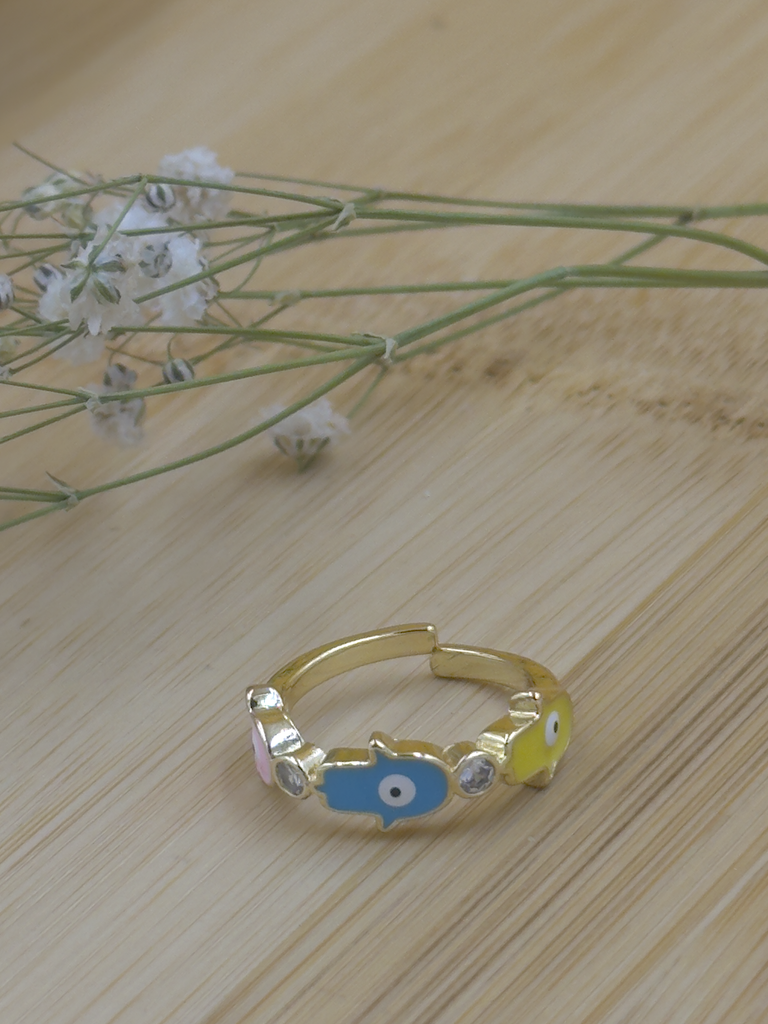 Multicolored evil eye band