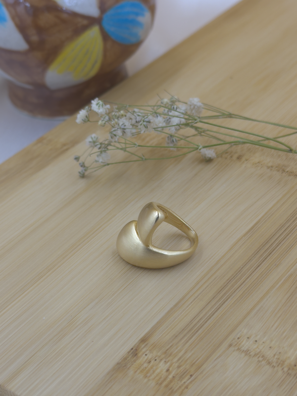 Matt gold up down ring