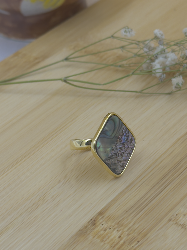 Broad black textured ring