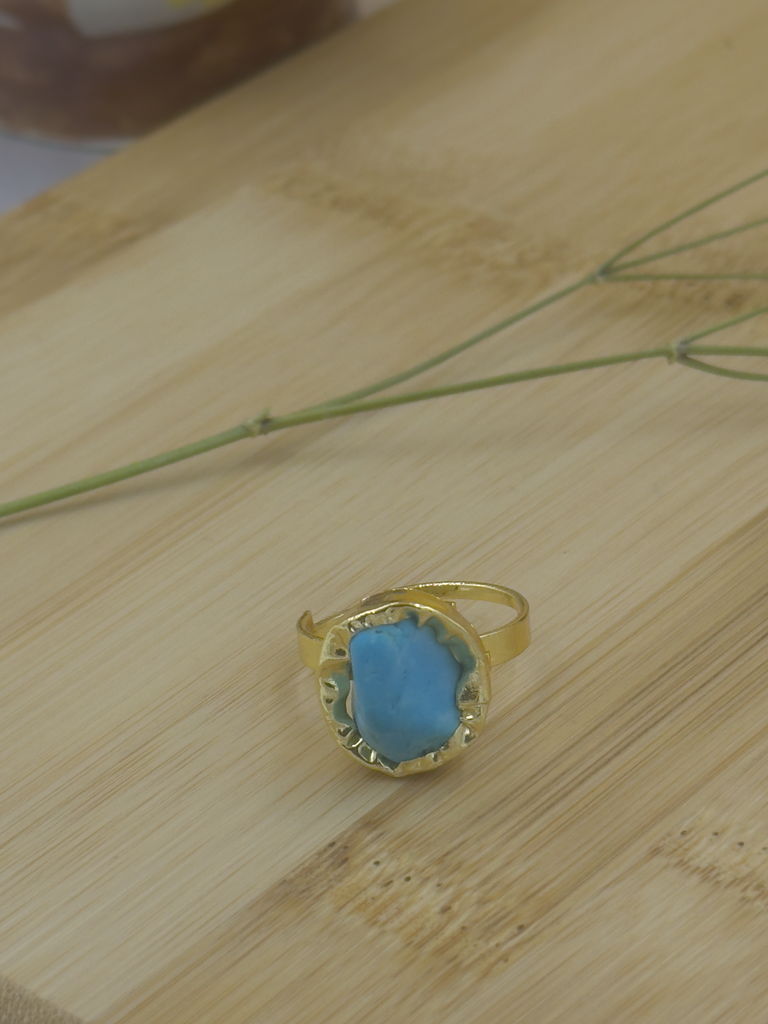 Blue real stone ring
