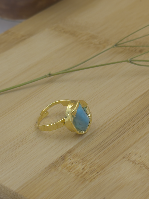 Blue real stone ring