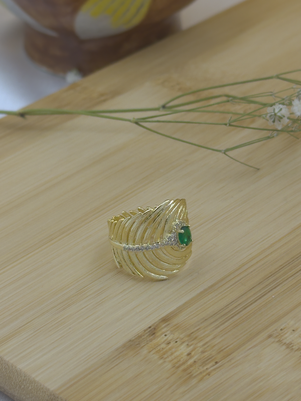 Peacock feather ring