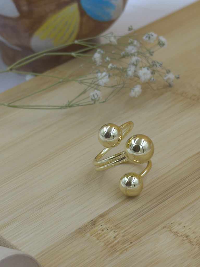 Tick tak two finger ball ring