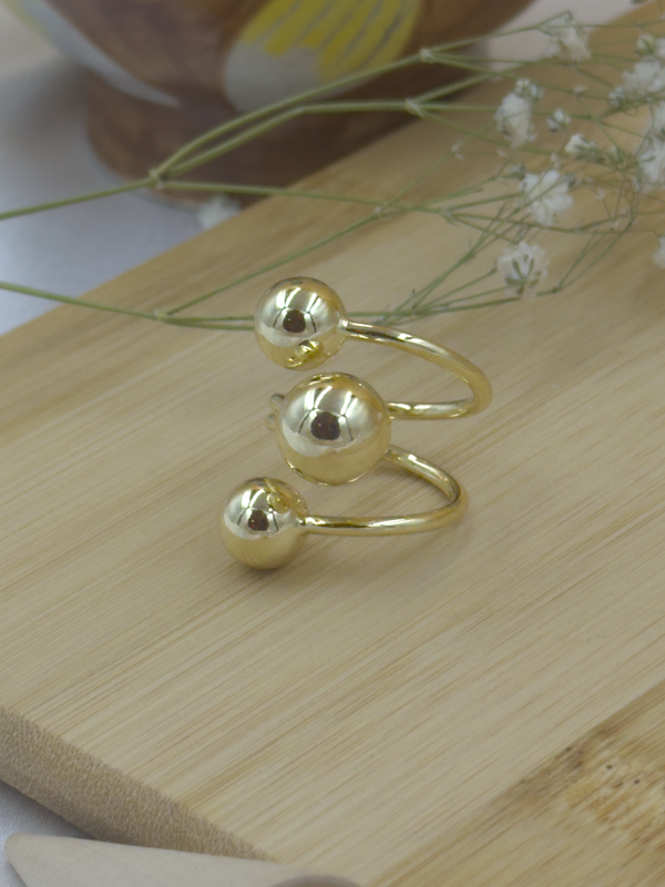 Tick tak two finger ball ring